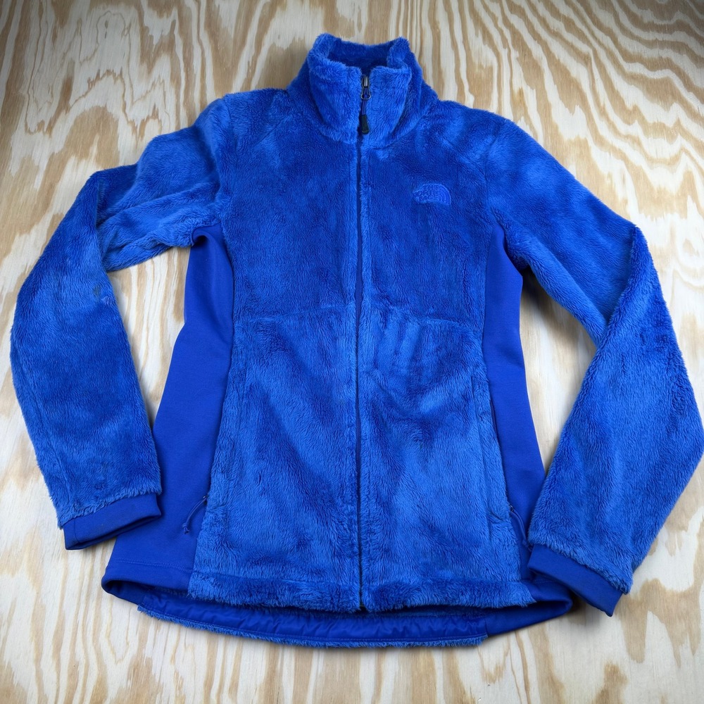 The North Face Osito Hybrid Full Zip Fleece Jacket Royal Blue Womens Small